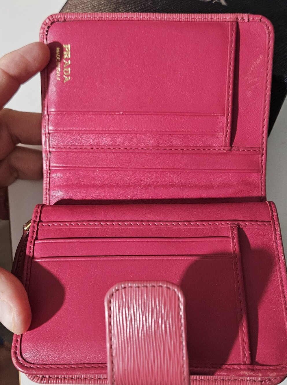 Prada Pink Vitello Move Compact Wallet - Picture 9 of 10